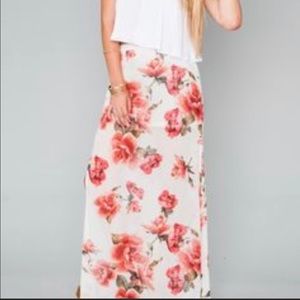 White floral maxi show me your mumu skirt